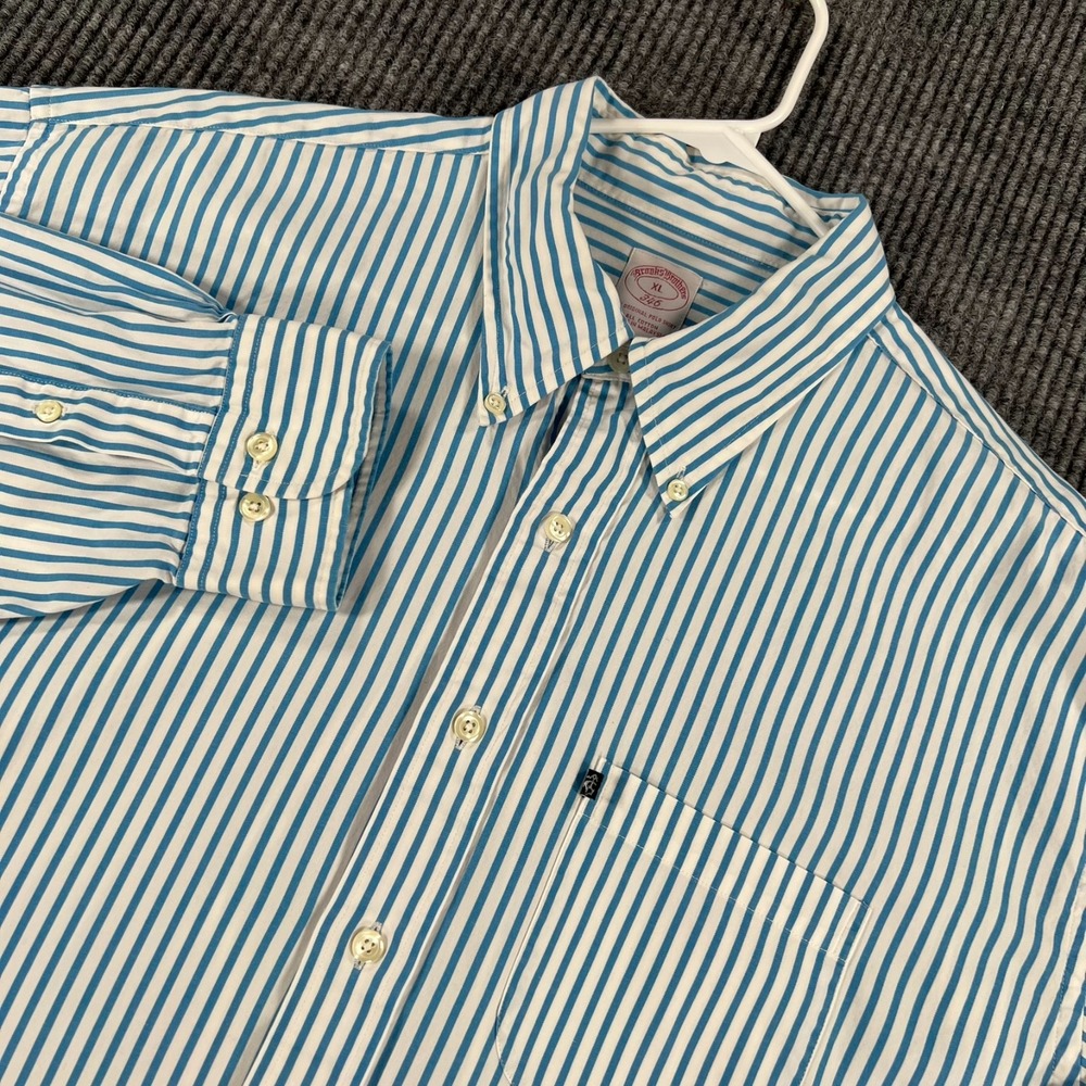 Brooks Brothers Shirt Mens XL Extra Large Blue Striped Long Sleeve Button Down